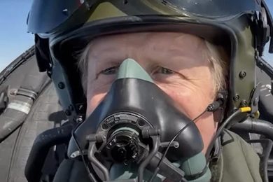 Watch: Boris Johnson Films Selfie Video While Flying In A Typhoon Fighter Jet