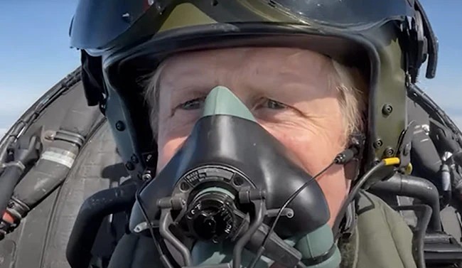 Watch: Boris Johnson Films Selfie Video While Flying In A Typhoon Fighter Jet
